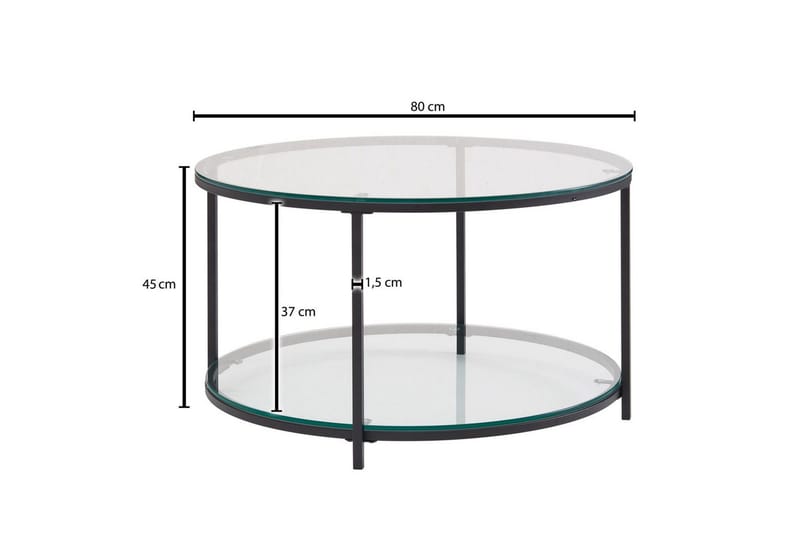 Soffbord Wohnling Runt säkerhetsglas med glasbricka modern - Möbler - Vardagsrum - Soffbord & vardagsrumsbord - Soffbord