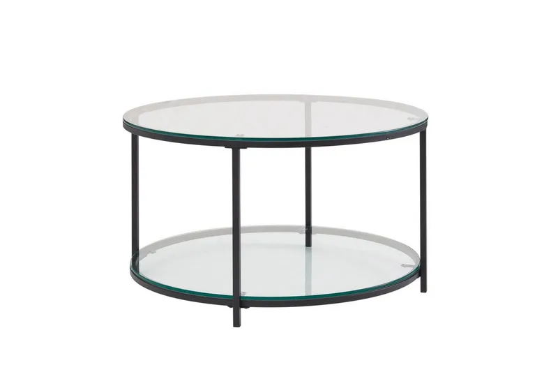 Soffbord Wohnling Runt säkerhetsglas med glasbricka modern - Möbler - Vardagsrum - Soffbord & vardagsrumsbord - Soffbord