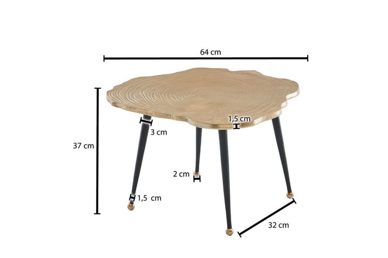 Soffbord Wohnling Träskiva Stil Metall Modern med Metallben - Möbler - Vardagsrum - Soffbord & vardagsrumsbord - Soffbord
