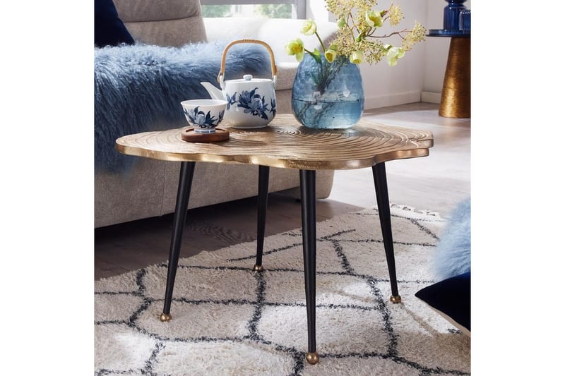 Soffbord Wohnling Träskiva Stil Metall Modern med Metallben - Möbler - Vardagsrum - Soffbord & vardagsrumsbord - Soffbord