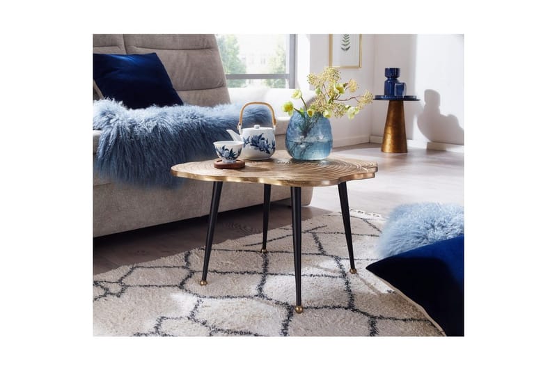 Soffbord Wohnling Träskiva Stil Metall Modern med Metallben - Möbler - Vardagsrum - Soffbord & vardagsrumsbord - Soffbord