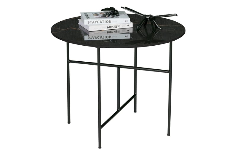 WULF Soffbord 60 cm Runt Marmormönster Svart - Möbler - Vardagsrum - Soffbord & vardagsrumsbord - Soffbord