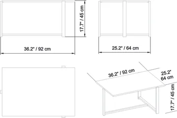 Yggersryd Soffbord 92 cm - Brun - Möbler - Vardagsrum - Soffbord & vardagsrumsbord - Soffbord