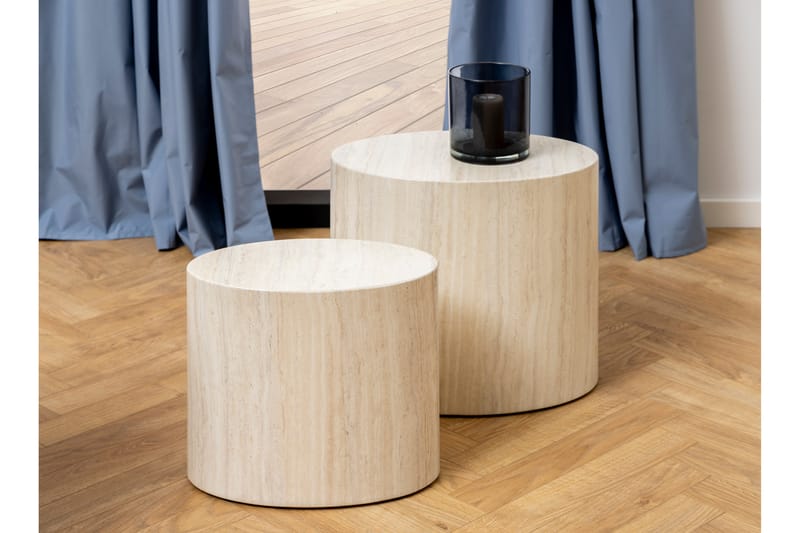 YOVAGE Soffbord 33x48 cm Beige - Möbler - Vardagsrum - Soffbord & vardagsrumsbord - Soffbord