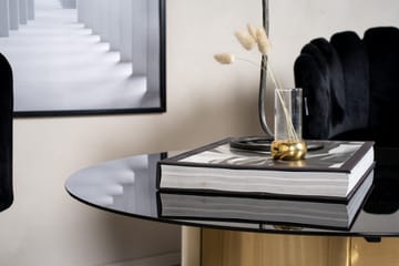Ystad 75 cm Runt Soffbord med Cylinderfot i Glas - Brun|Svart - Möbler - Vardagsrum - Soffbord & vardagsrumsbord - Soffbord