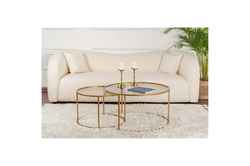 Soffbordset 2 delar Rikiya Guldbroze - Guldbroze - Möbler - Vardagsrum - Soffbord & vardagsrumsbord - Satsbord