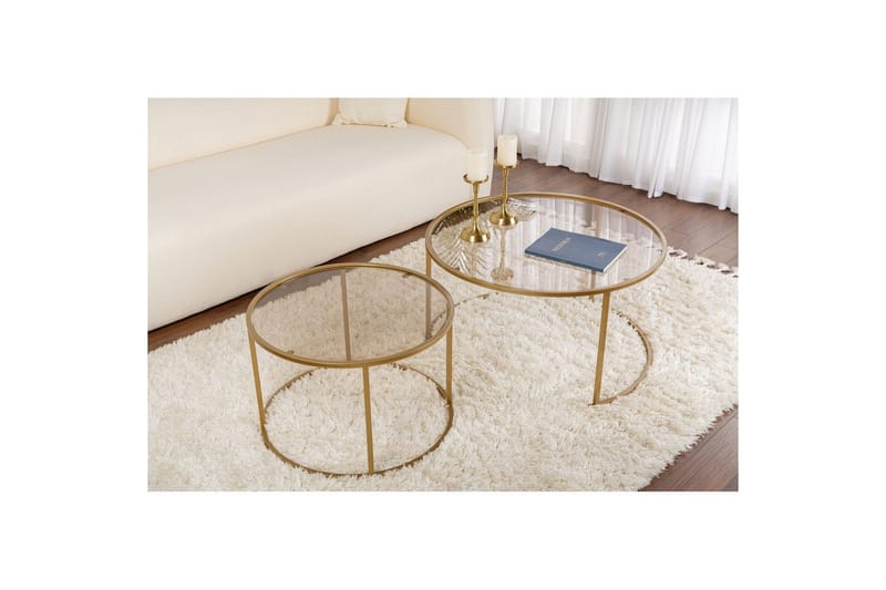 Soffbordset 2 delar Rikiya Guldbroze - Guldbroze - Möbler - Vardagsrum - Soffbord & vardagsrumsbord - Satsbord