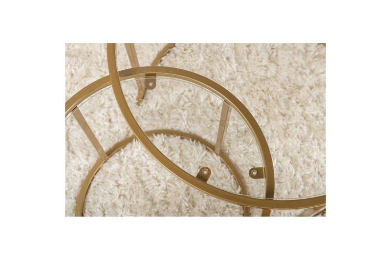 Soffbordset 2 delar Rikiya Små Guldtransparent - Guldtransparent - Möbler - Vardagsrum - Soffbord & vardagsrumsbord - Satsbord