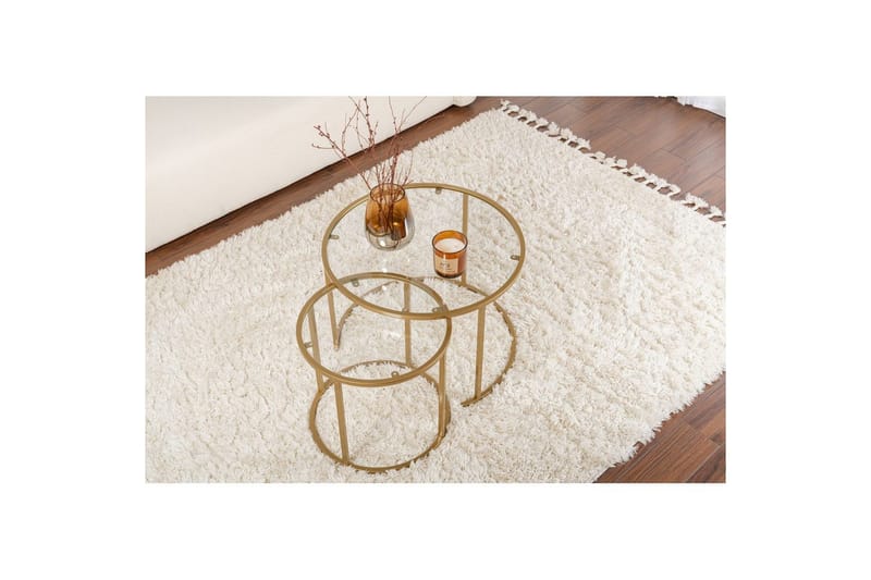 Soffbordset 2 delar Rikiya Små Guldtransparent - Guldtransparent - Möbler - Vardagsrum - Soffbord & vardagsrumsbord - Satsbord