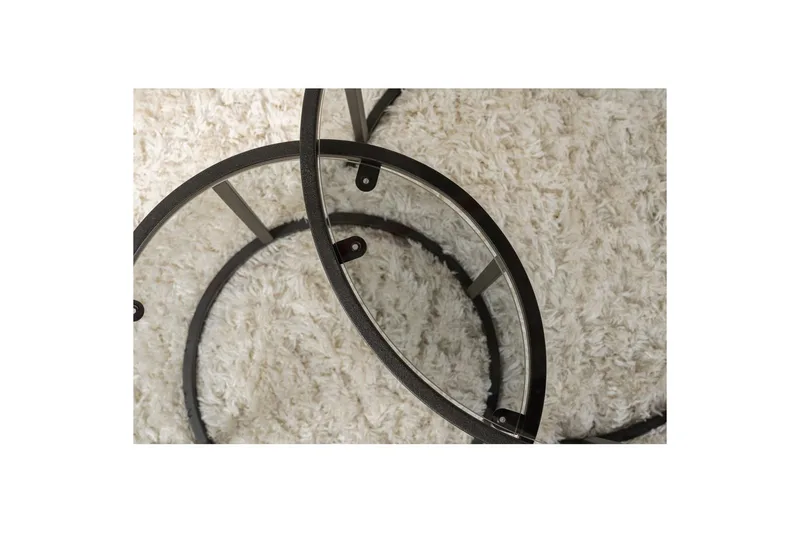 Soffbordset 2 delar Rikiya Små Svart Grå - Svart Grå - Möbler - Vardagsrum - Soffbord & vardagsrumsbord - Satsbord