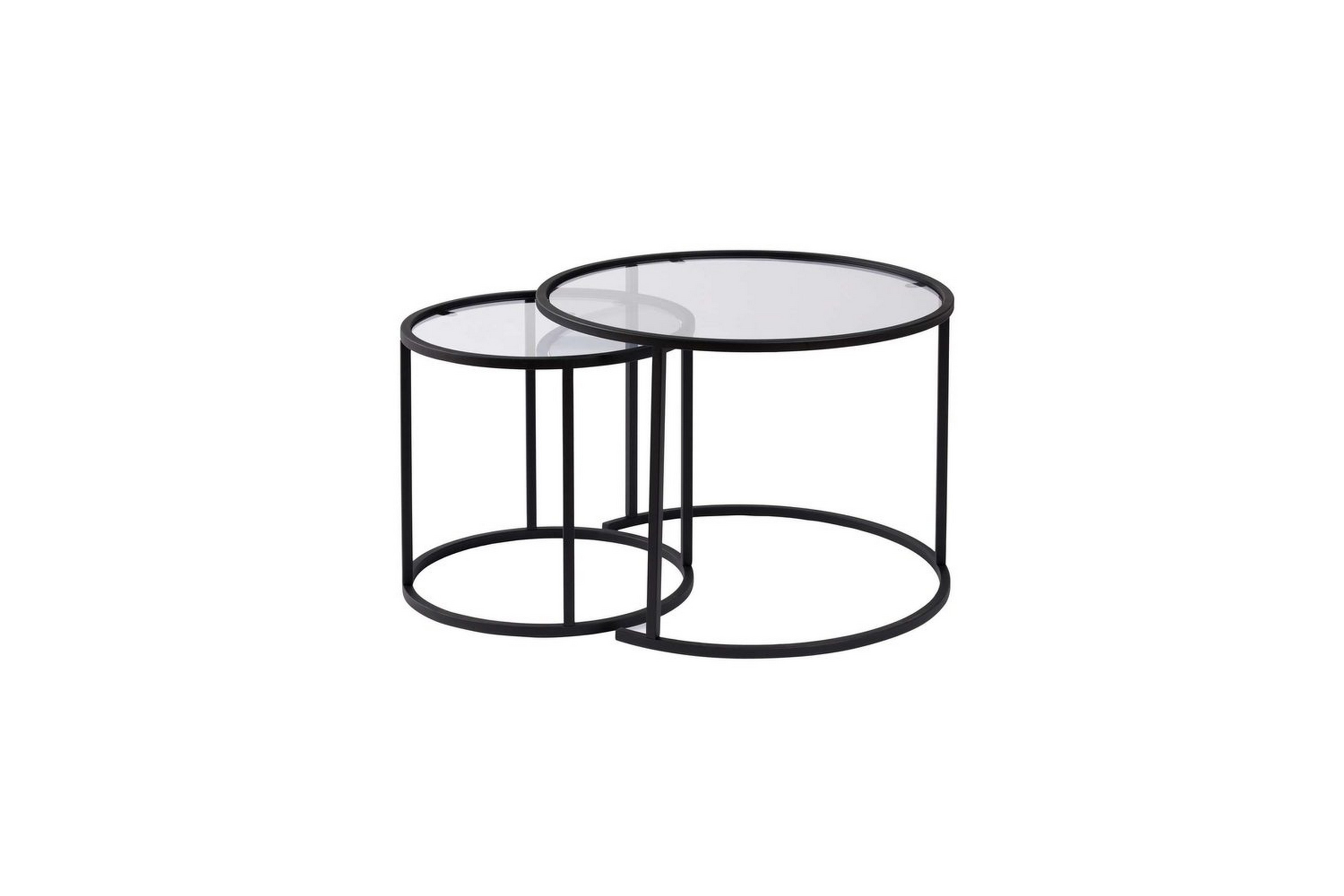 soffbordset 2 delar rikiya små svart transparent - svart transparent
