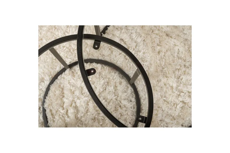 Soffbordset 2 delar Rikiya Små Svart Transparent - Svart Transparent - Möbler - Vardagsrum - Soffbord & vardagsrumsbord - Satsbord