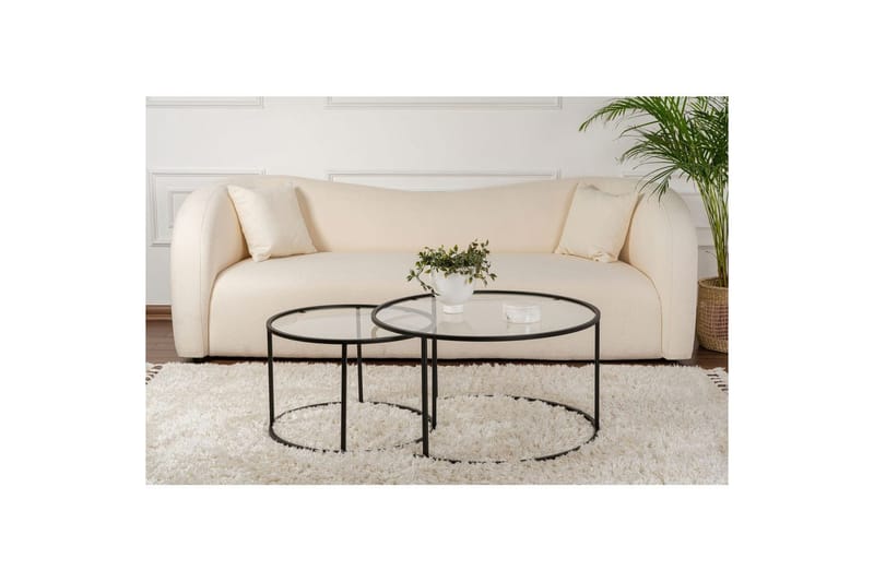 Soffbordset 2 delar Rikiya Svart Transparent - Svart Transparent - Möbler - Vardagsrum - Soffbord & vardagsrumsbord - Satsbord
