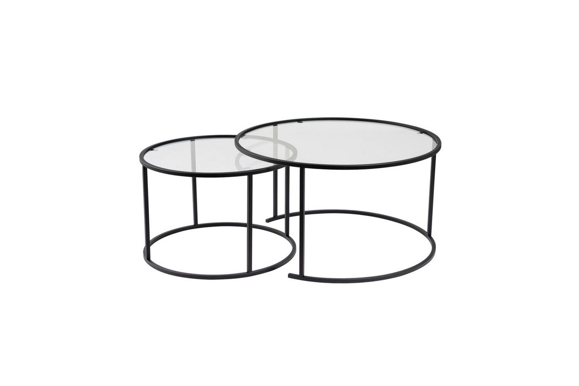 Soffbordset 2 delar Rikiya Svart Transparent - Svart Transparent