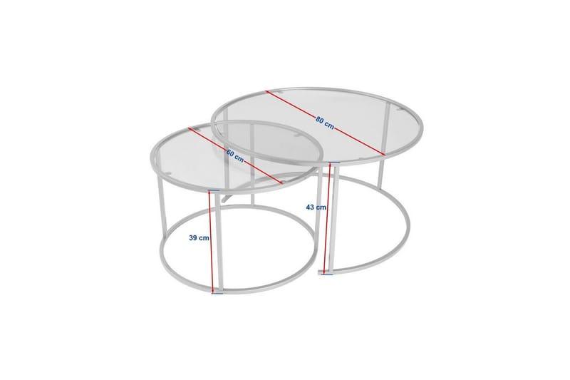 Soffbordset 2 delar Rikiya Svart Transparent - Svart Transparent - Möbler - Vardagsrum - Soffbord & vardagsrumsbord - Satsbord