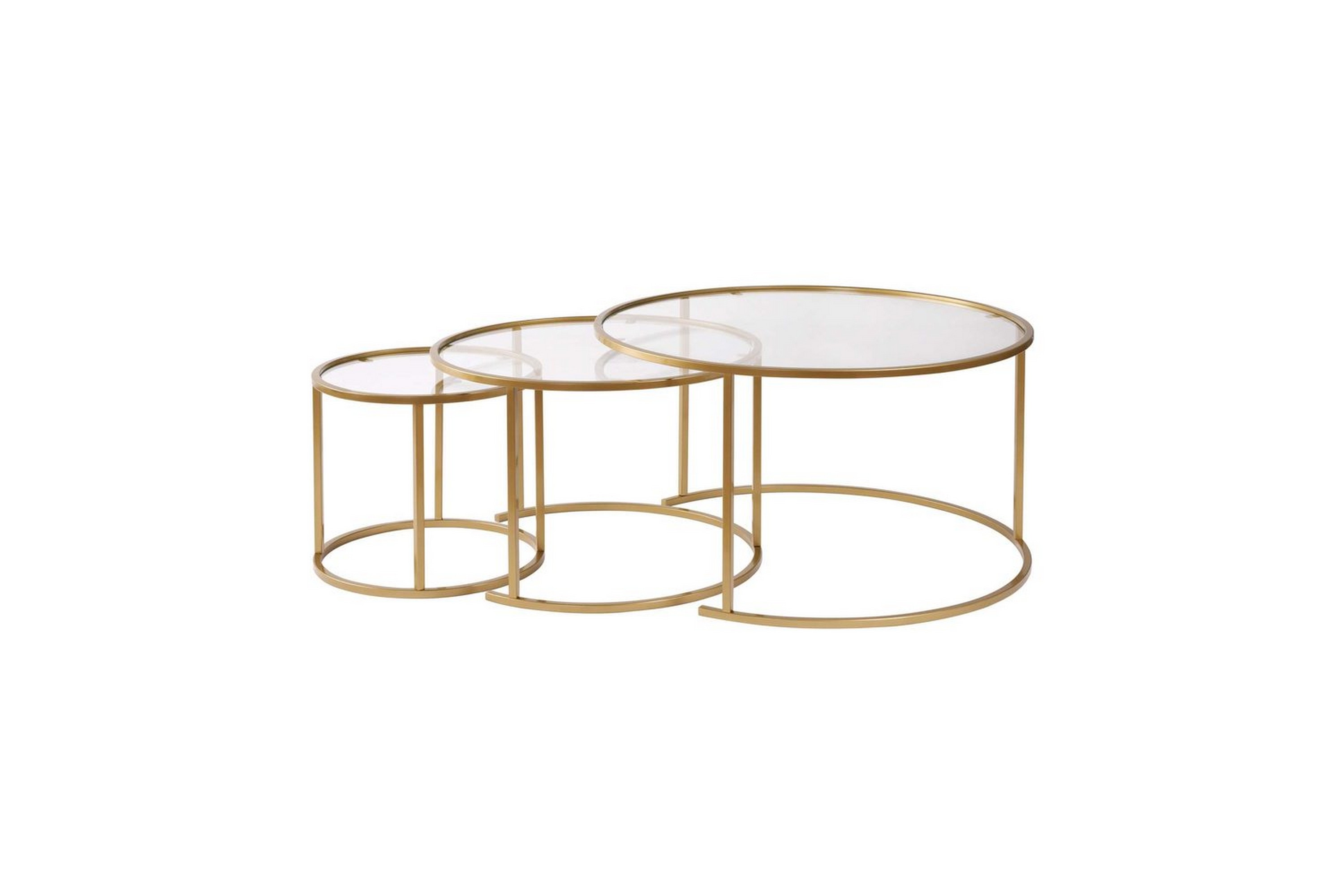 soffbordset 3 delar rikiya guldtransparent - guldtransparent