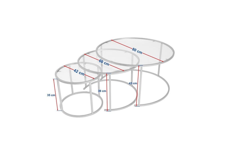 Soffbordset 3 delar Rikiya Svart Grå - Svart Grå - Möbler - Vardagsrum - Soffbord & vardagsrumsbord - Satsbord