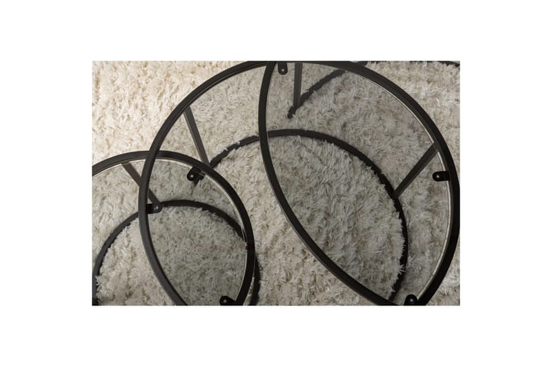 Soffbordset 3 delar Rikiya Svart Grå - Svart Grå - Möbler - Vardagsrum - Soffbord & vardagsrumsbord - Satsbord