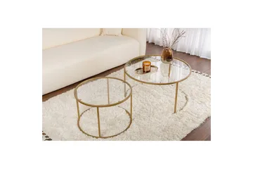 Soffbordset Rikiya Guld Transparent - Möbler - Vardagsrum - Soffbord & vardagsrumsbord - Satsbord