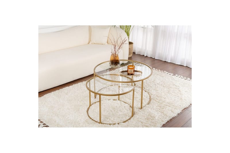Soffbordset Rikiya Guld Transparent - Möbler - Vardagsrum - Soffbord & vardagsrumsbord - Soffbord