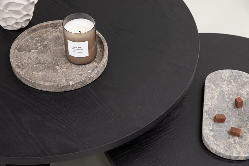 Soffbordset Saltö 2st Runda 85 cm/65 cm - Svart - Möbler - Vardagsrum - Soffbord & vardagsrumsbord - Satsbord