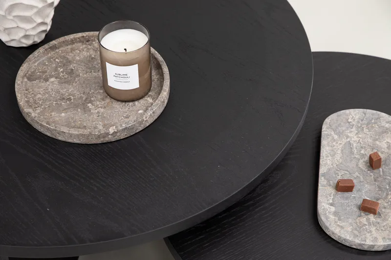 Soffbordset Saltö 2st Runda 85 cm/65 cm - Svart - Möbler - Vardagsrum - Soffbord & vardagsrumsbord - Satsbord