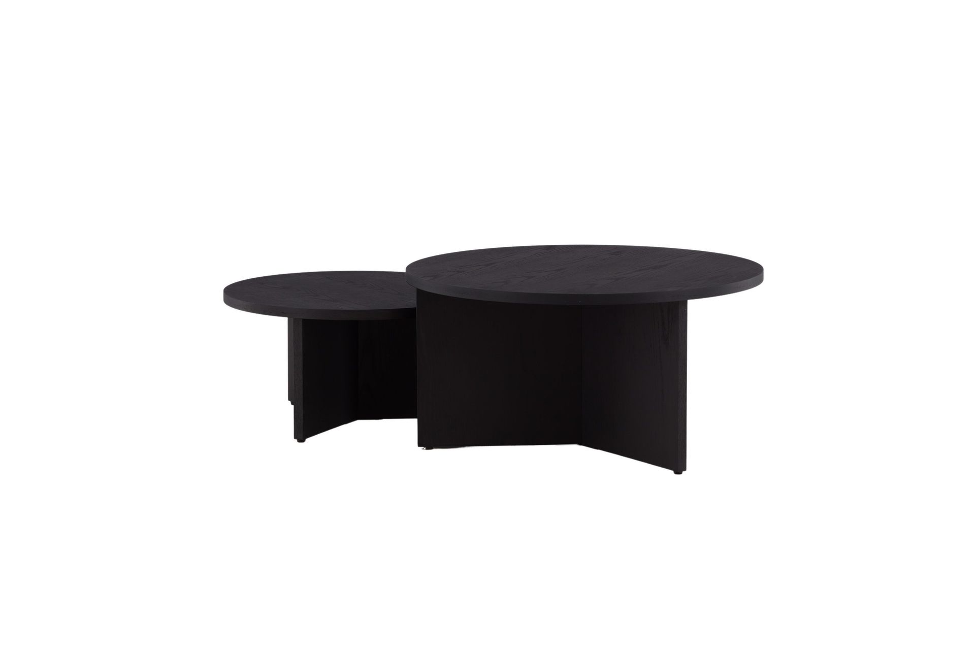 soffbordset saltö 2st runda 85 cm/65 cm - svart