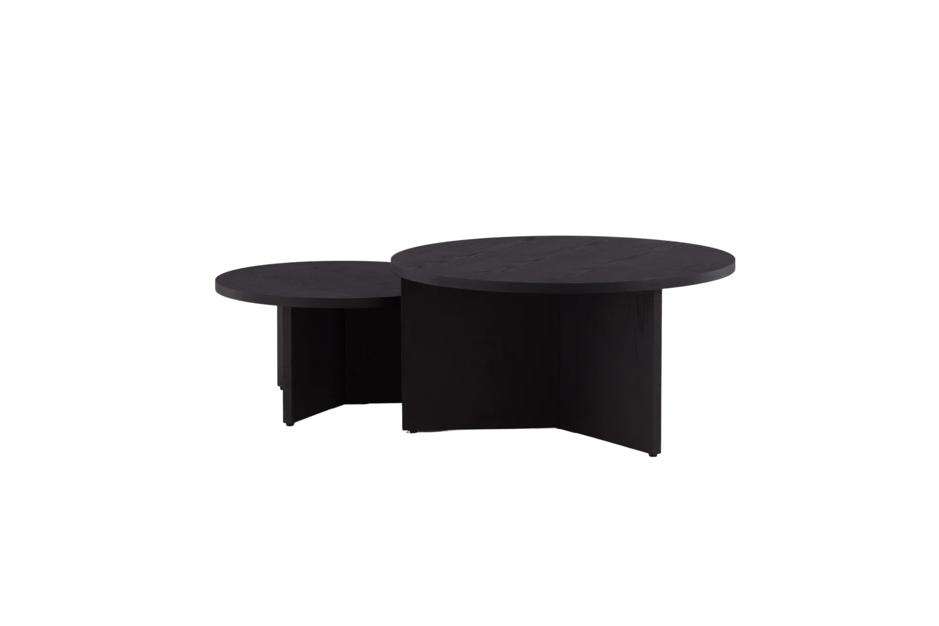 Soffbordset Salt&ouml; 2st Runda 85 cm/65 cm - Svart