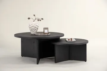 Soffbordset Saltö 2st Runda 85 cm/65 cm - Svart - Möbler - Vardagsrum - Soffbord & vardagsrumsbord - Satsbord