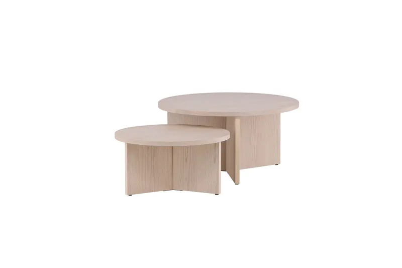 Soffbordset Saltö 2st Runda 85 cm/65 cm - Vit - Möbler - Vardagsrum - Soffbord & vardagsrumsbord - Satsbord