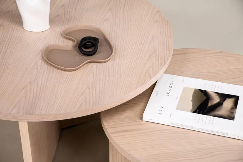 Soffbordset Saltö 2st Runda 85 cm/65 cm - Vit - Möbler - Vardagsrum - Soffbord & vardagsrumsbord - Satsbord