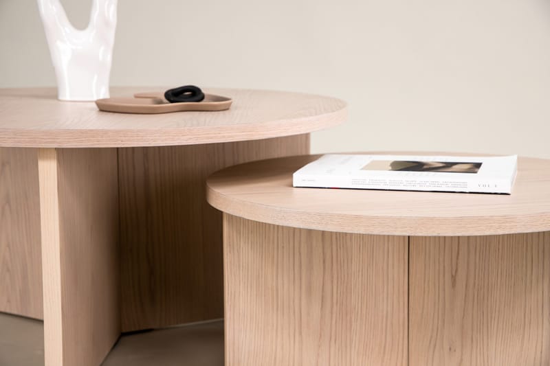 Soffbordset Saltö 2st Runda 85 cm/65 cm - Vit - Möbler - Vardagsrum - Soffbord & vardagsrumsbord - Satsbord