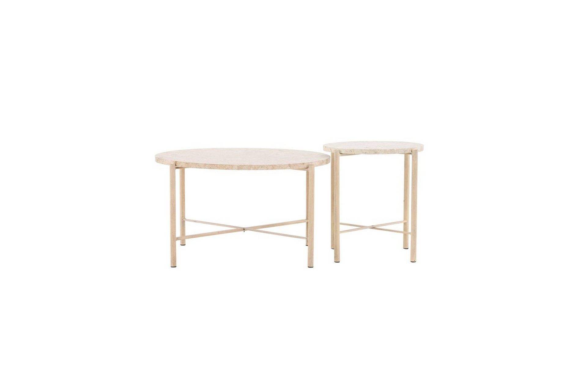 Soffbordset VIND Sandhamn 2st Runda 70 cm/40 cm - Beige