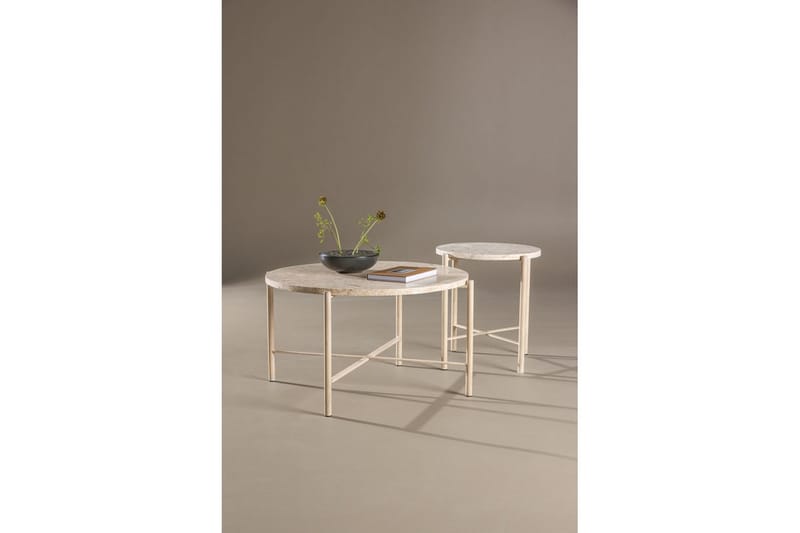 Soffbordset VIND Sandhamn 2st Runda 70 cm/40 cm - Beige - Möbler - Vardagsrum - Soffbord & vardagsrumsbord - Soffbord