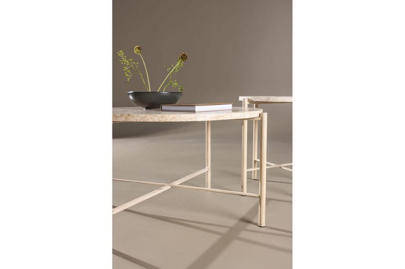 Soffbordset VIND Sandhamn 2st Runda 70 cm/40 cm - Beige - Möbler - Vardagsrum - Soffbord & vardagsrumsbord - Soffbord