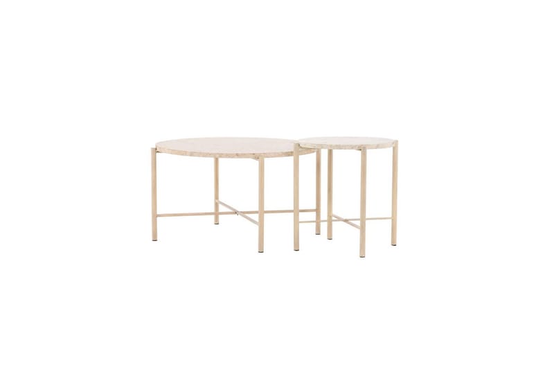 Soffbordset VIND Sandhamn 2st Runda 70 cm/40 cm - Beige - Möbler - Vardagsrum - Soffbord & vardagsrumsbord - Soffbord
