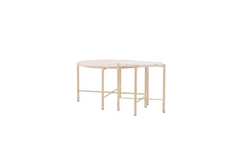 Soffbordset VIND Sandhamn 2st Runda 70 cm/40 cm - Beige - Möbler - Vardagsrum - Soffbord & vardagsrumsbord - Soffbord