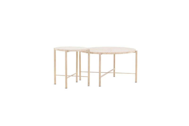 Soffbordset VIND Sandhamn 2st Runda 70 cm/40 cm - Beige - Möbler - Vardagsrum - Soffbord & vardagsrumsbord - Soffbord