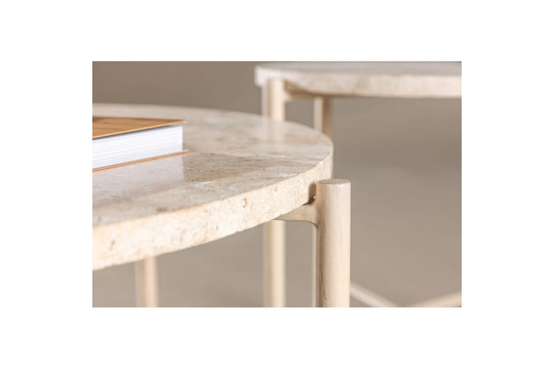 Soffbordset VIND Sandhamn 2st Runda 70 cm/40 cm - Beige - Möbler - Vardagsrum - Soffbord & vardagsrumsbord - Soffbord