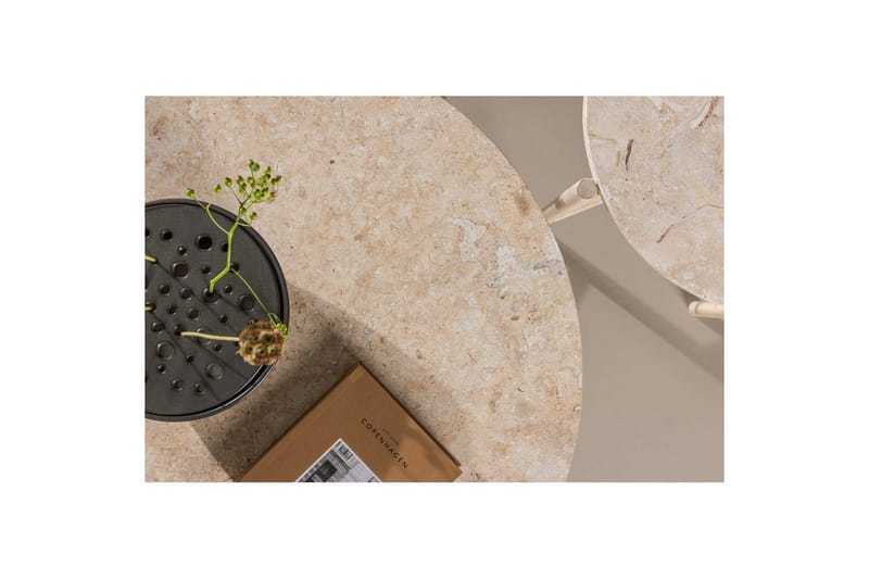 Soffbordset VIND Sandhamn 2st Runda 70 cm/40 cm - Beige - Möbler - Vardagsrum - Soffbord & vardagsrumsbord - Satsbord