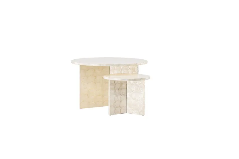 Soffbordset VIND Smögen 2st Runda 70 cm/40 cm - Möbler - Vardagsrum - Soffbord & vardagsrumsbord - Soffbord