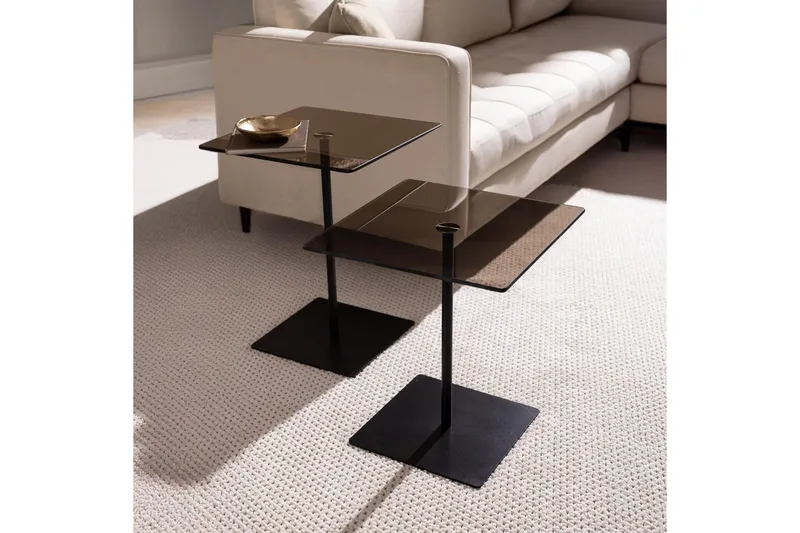 Soffbordssats Challur Svart / Bronzie - Svart / Bronzie - Möbler - Vardagsrum - Soffbord & vardagsrumsbord - Satsbord