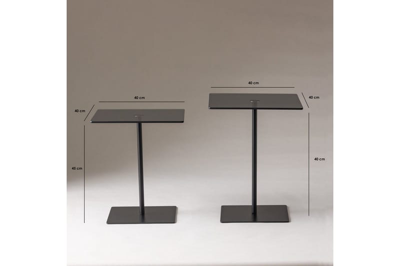 Soffbordssats Challur Svart / Rök - Svart - Möbler - Vardagsrum - Soffbord & vardagsrumsbord - Satsbord