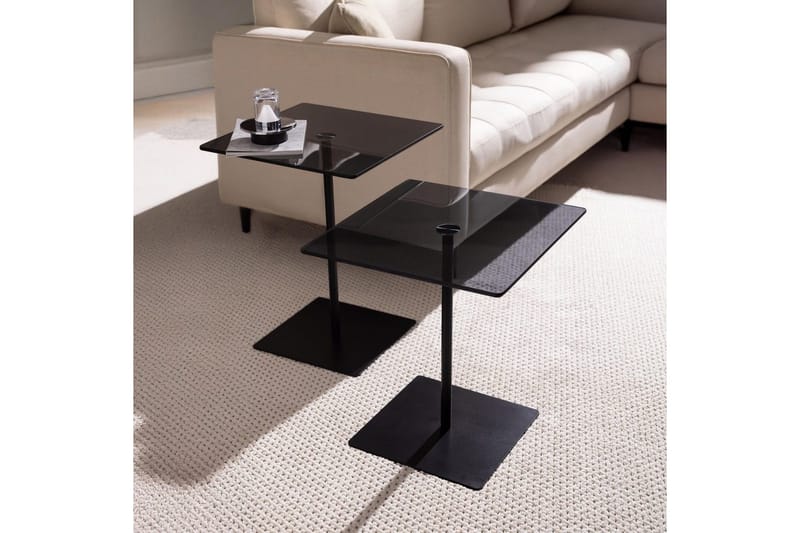 Soffbordssats Challur Svart / Rök - Svart - Möbler - Vardagsrum - Soffbord & vardagsrumsbord - Satsbord