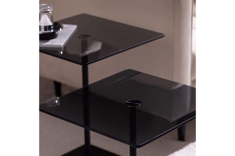 Soffbordssats Challur Svart / Rök - Svart - Möbler - Vardagsrum - Soffbord & vardagsrumsbord - Satsbord
