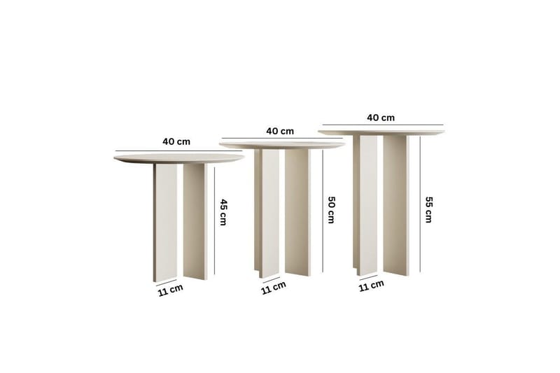 Soffbordssats Glenure Grädde - Grädde - Möbler - Vardagsrum - Soffbord & vardagsrumsbord - Satsbord