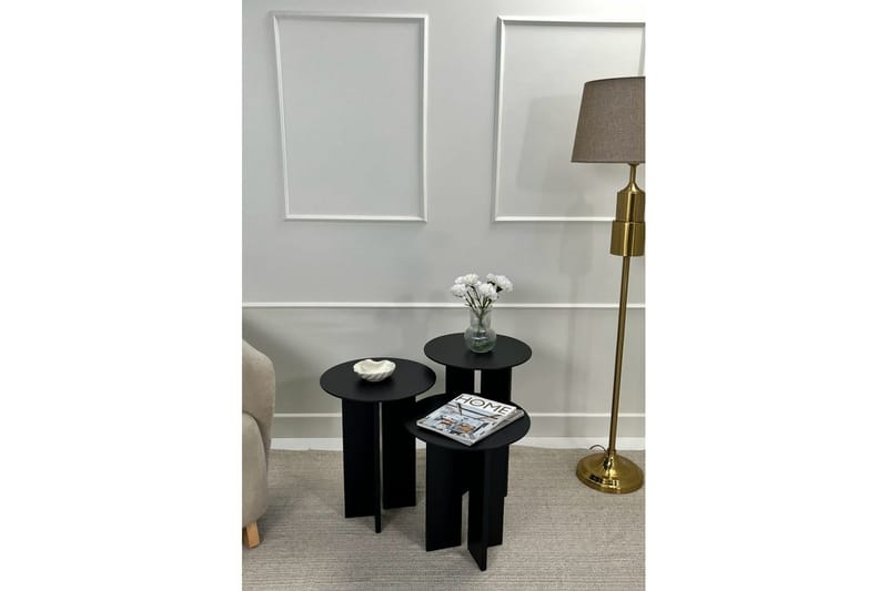 Soffbordssats Glenure Svart - Svart - Möbler - Vardagsrum - Soffbord & vardagsrumsbord - Satsbord