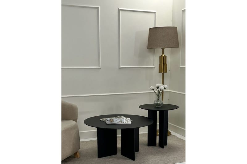 Soffbordssats Glenure Svart - Svart - Möbler - Vardagsrum - Soffbord & vardagsrumsbord - Satsbord