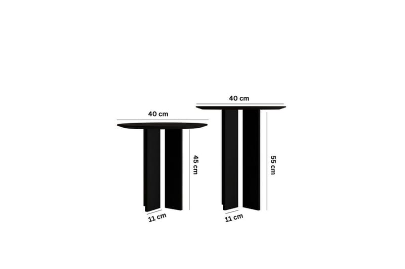 Soffbordssats Glenure Svart - Svart - Möbler - Vardagsrum - Soffbord & vardagsrumsbord - Soffbord