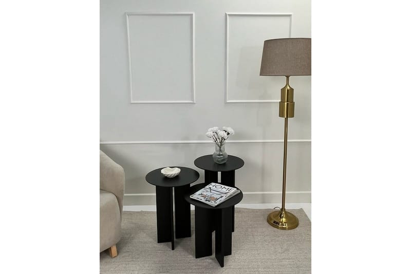 Soffbordssats Glenure Svart - Svart - Möbler - Vardagsrum - Soffbord & vardagsrumsbord - Satsbord